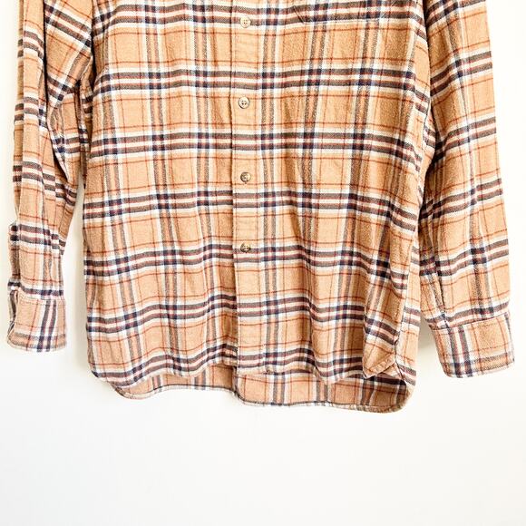 Pendleton Plaid Flannel Button Up Shirt Tan Size M - Picture 5 of 7